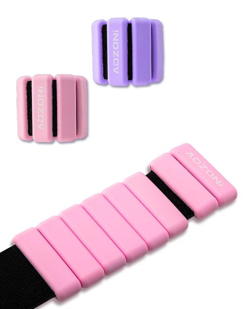 ADZONI Wrist Weights for Women Adjustable Ankle Weights - Set of 2 (1LB Each) | Versatile Wrist & Leg Weights for Walking Yoga Pilates Dance Barre Gym（Pink）